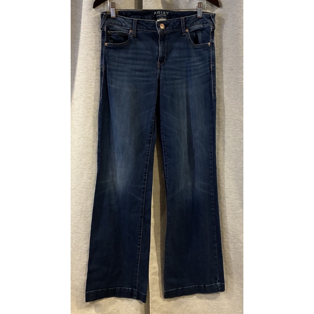 Ariat Women's Jeans 31L Mid Rise Kelsea Wide Leg Trouser Stretch